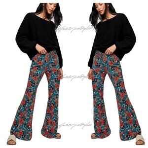 Free People Flare Pants Can't Take My Eyes Off Of You Floral Bell Bottoms